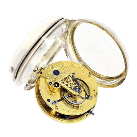 English silver open faced chronometer watch Circa 1783 English silver open faced chronometer watch Circa 1783