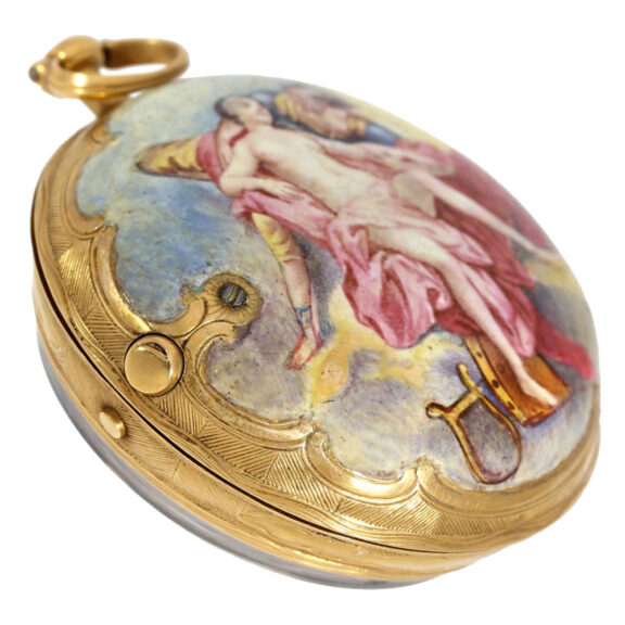 French verge pocket watch with erotic painting Circa 1740 French verge pocket watch with erotic painting Circa 1740