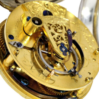 English silver open faced chronometer watch Circa 1783