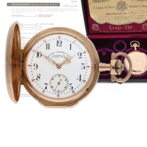 14 Carat gold German rare Glashütte watch with original papers Circa 1892
