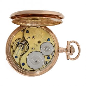 14 Carat gold German rare Glashütte watch with original papers Circa 1892