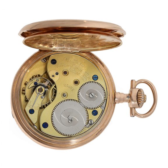 14 Carat gold German rare Glashütte watch with original papers Circa 1892 14 Carat gold German rare Glashütte watch with original papers Circa 1892