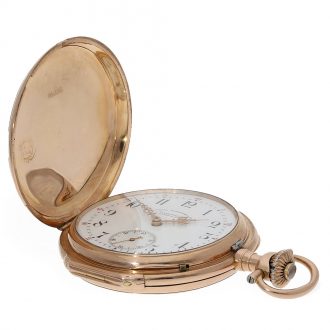 14 Carat gold German rare Glashütte watch with original papers Circa 1892