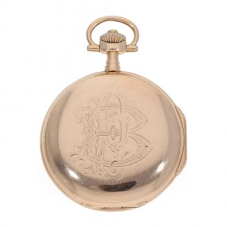 14 Carat gold German rare Glashütte watch with original papers Circa 1892