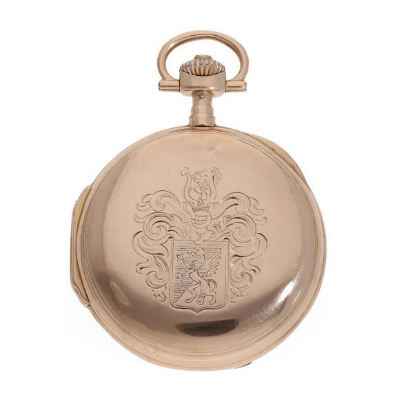 14 Carat gold German rare Glashütte watch with original papers Circa 1892 14 Carat gold German rare Glashütte watch with original papers Circa 1892