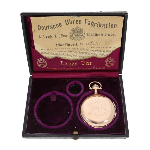 14 Carat gold German rare Glashütte watch with original papers Circa 1892 14 Carat gold German rare Glashütte watch with original papers Circa 1892