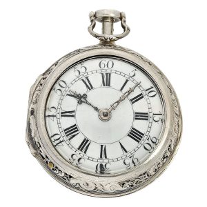 Swiss silver pair cased repeating pocket watch Circa 1740
