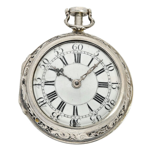 Swiss silver pair cased repeating pocket watch Circa 1740