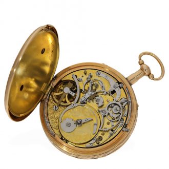18 Carat gold cylinder watch with striking mechanism Circa 1820