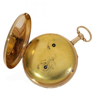 18 Carat gold cylinder watch with striking mechanism Circa 1820