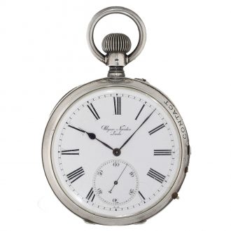 Swiss silver chronometer with electric contact device Circa 1880