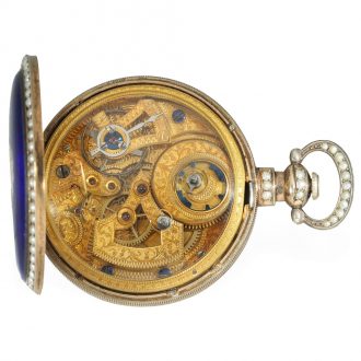 Swiss silver and enamel pocket watch for the Chinese market Circa 1860