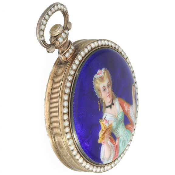 Swiss silver and enamel pocket watch for the Chinese market Circa 1860 Swiss silver and enamel pocket watch for the Chinese market Circa 1860