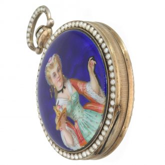 Swiss silver and enamel pocket watch for the Chinese market Circa 1860