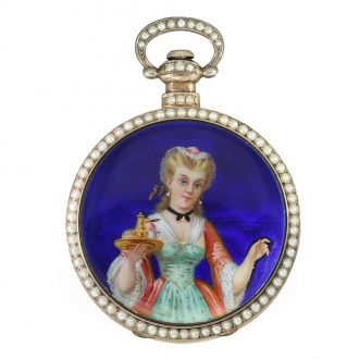 Swiss silver and enamel watch for the Chinese market Circa 1860