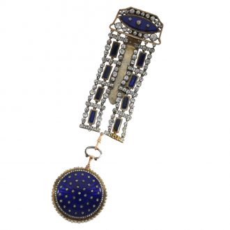 French 18 carat gold and enamel repeater verge watch Circa 1780