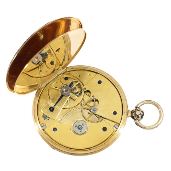 French 18 carat gold and enamel Lépine pocket watch Circa 1820 French 18 carat gold and enamel Lépine pocket watch Circa 1820