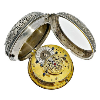French silver verge pocket watch with alarm Circa 1730