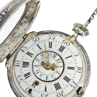 French silver verge pocket watch with alarm Circa 1730