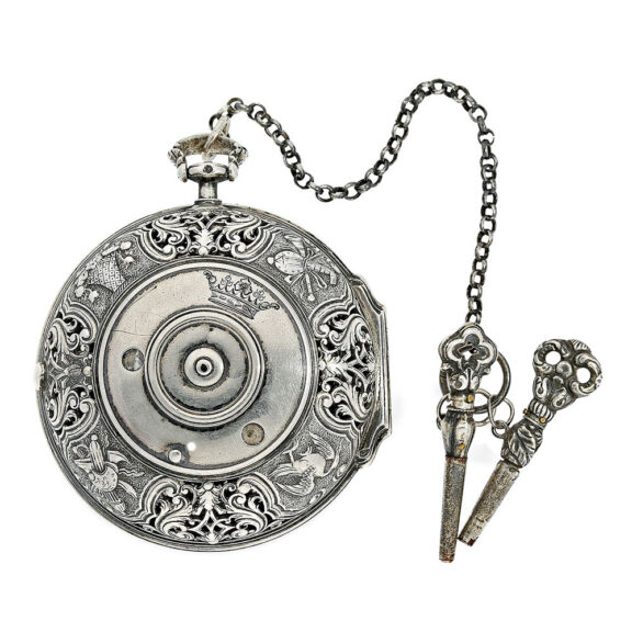 French silver verge pocket watch with alarm Circa 1730 French silver verge pocket watch with alarm Circa 1730