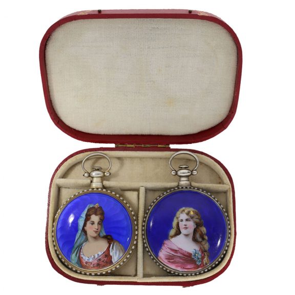Swiss silver gilt and enamelled watches for the Chinese market Circa 1880 Swiss silver gilt and enamelled watches for the Chinese market Circa 1880