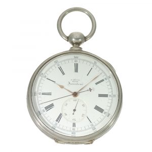 French silver rare deck chronometer in sales box Circa 1865