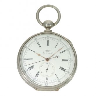French silver rare deck chronometer in sales box Circa 1865