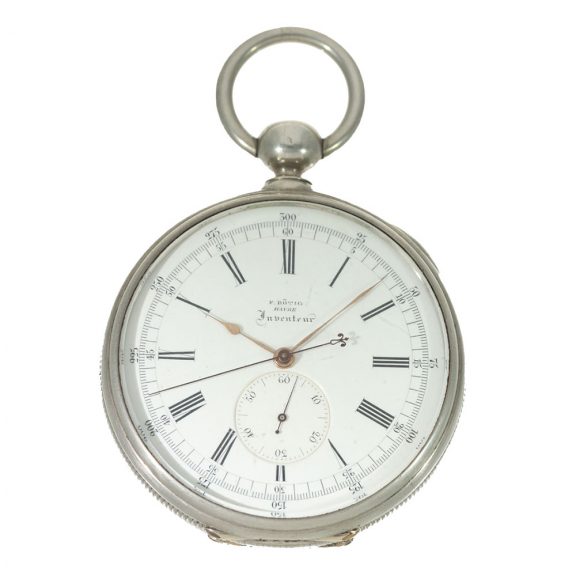 French silver rare deck chronometer in sales box Circa 1865