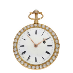 French 18 carat gold and enamel verge repeater watch Circa 1800