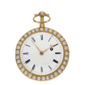 French 18 carat gold and enamel verge repeater watch Circa 1800