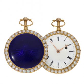 French 18 carat gold and enamel verge repeater watch Circa 1800
