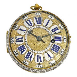 French decorative silver Oignon pocket watch Circa 1691-1729