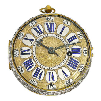 French decorative silver Oignon pocket watch Circa 1691-1729