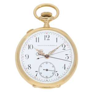 Swiss 18 carat gold small chronograph rattrapante Circa 1904