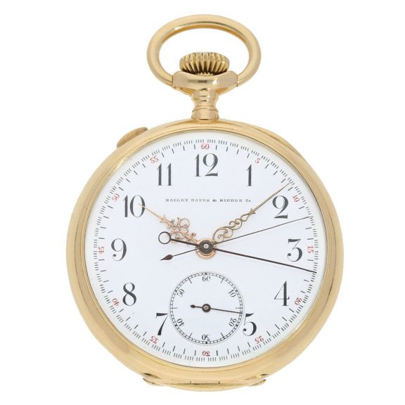 Swiss 18 carat gold small chronograph rattrapante Circa 1904