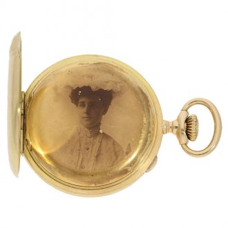 Swiss 18 carat gold small chronograph rattrapante Circa 1904