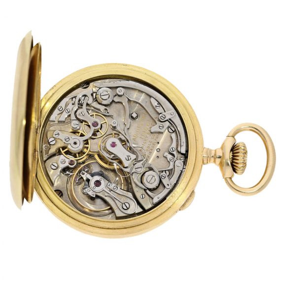 Swiss 18 carat gold small chronograph rattrapante Circa 1904 Swiss 18 carat gold small chronograph rattrapante Circa 1904
