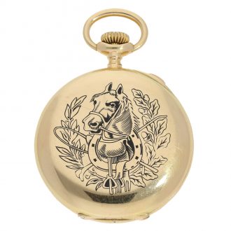 Swiss 18 carat gold small chronograph rattrapante Circa 1904