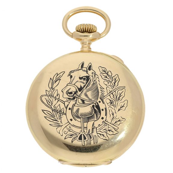 Swiss 18 carat gold small chronograph rattrapante Circa 1904 Swiss 18 carat gold small chronograph rattrapante Circa 1904