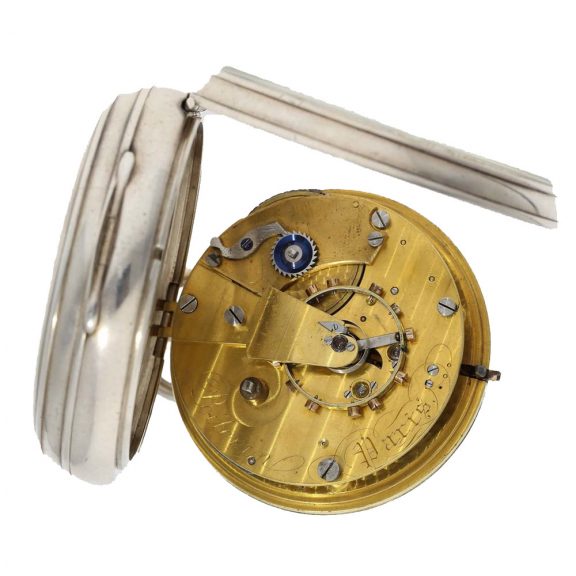 French high quality silver English construction pocket chronometer Circa 1879 French high quality silver English construction pocket chronometer Circa 1879