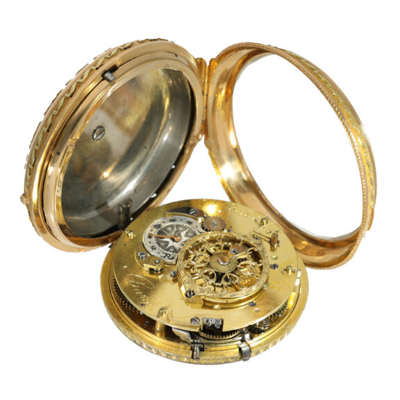 French 18 carat gold high grade and large verge watch Circa 1785 French 18 carat gold high grade and large verge watch Circa 1785