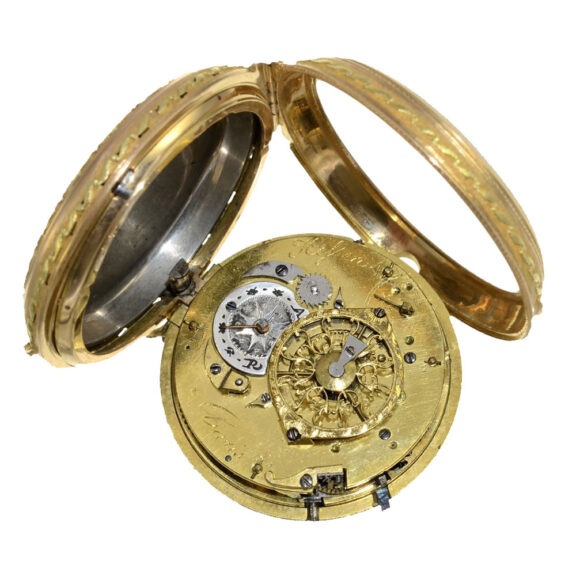 French 18 carat gold high grade and large verge watch Circa 1785 French 18 carat gold high grade and large verge watch Circa 1785