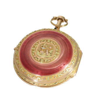 French 18 carat gold high grade and large verge watch Circa 1785
