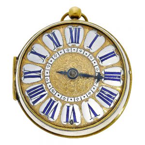 French enamel decorated watch with mock pendulum Circa 1690