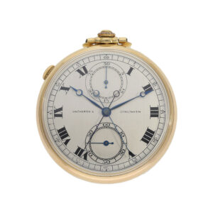 Swiss 18 carat gold Art Déco chronograph rattrapante Circa 1930