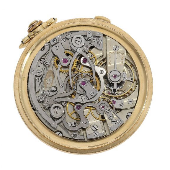 Swiss 18 carat gold Art Déco chronograph rattrapante Circa 1930 Swiss 18 carat gold Art Déco chronograph rattrapante Circa 1930