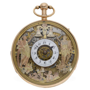 Swiss skeletonized 18K gold quarter repeating verge Circa 1820