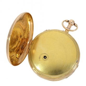 Swiss skeletonized 18K gold quarter repeating verge Circa 1820