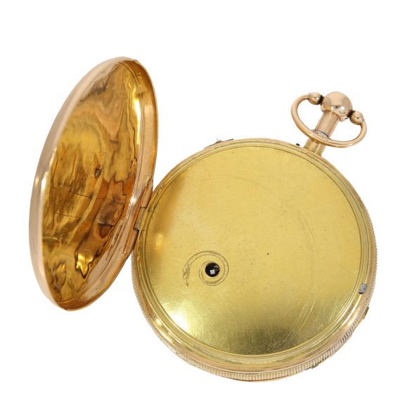 Swiss skeletonized 18K gold quarter repeating verge Circa 1820 Swiss skeletonized 18K gold quarter repeating verge Circa 1820