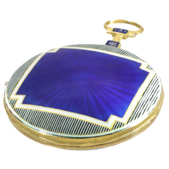 French 18 carat gold and enamel verge pocket watch Circa 1790